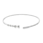 0.65Ct 14K White Gold Rd/Pear Diamond Ladies Bangle 2.4Dwt