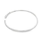 0.65Ct 14K White Gold Rd/Pear Diamond Ladies Bangle 2.4Dwt