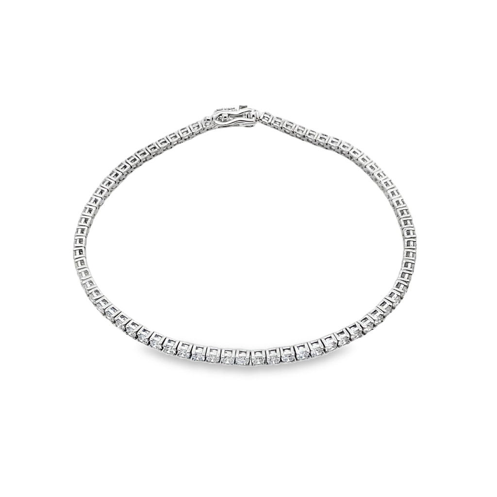3.00Ct 14K White Gold Lab Grown Diamond Tennis Bracelet 7.0In 4.5Dwt