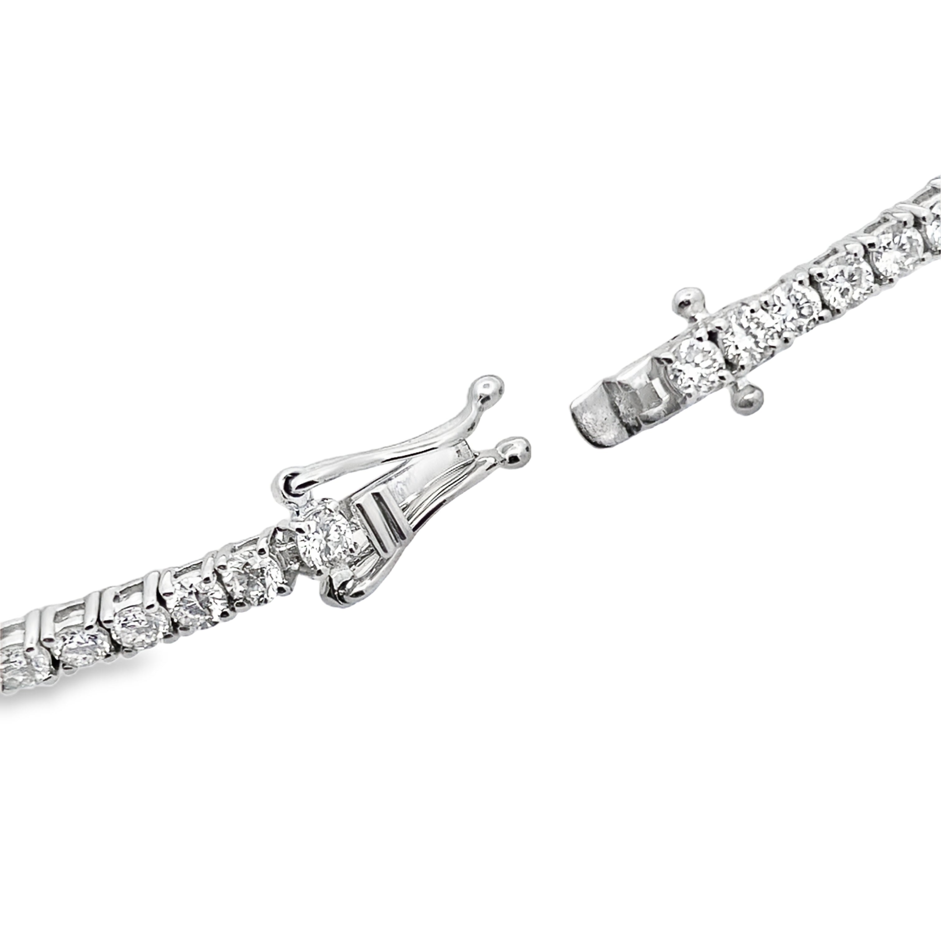 3.00Ct 14K White Gold Lab Grown Diamond Tennis Bracelet 7.0In 4.5Dwt