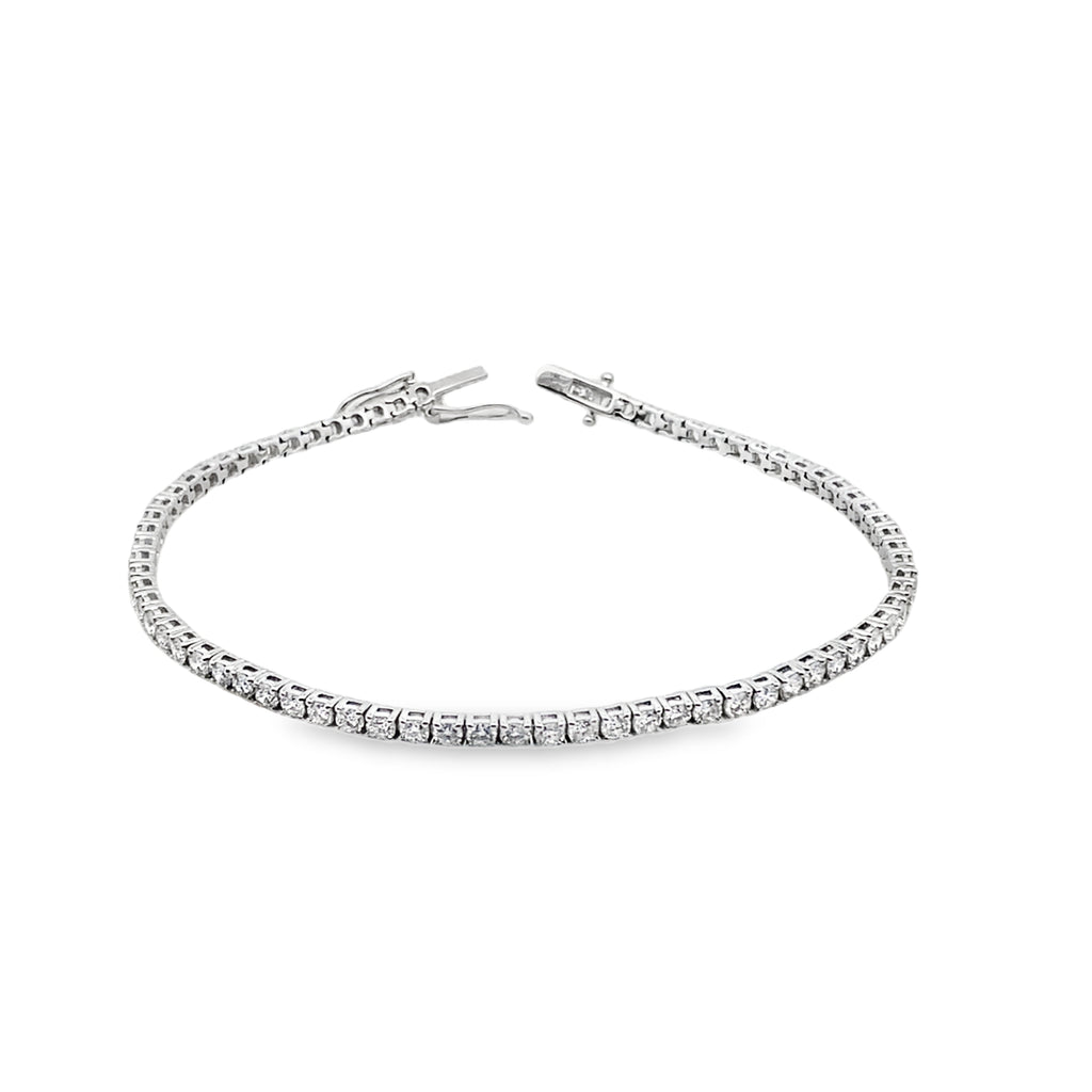 3.00Ct 14K White Gold Lab Grown Diamond Tennis Bracelet 7.0In 4.5Dwt