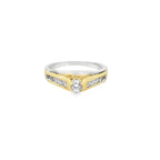 0.75Ct 14K Two Tone Gold Diamond Engagement Ring Size 7 3.9Dwt
