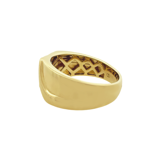 0.5Ctw 10K Yellow Gold Diamond Mens Wedding Band Size 10 5.2