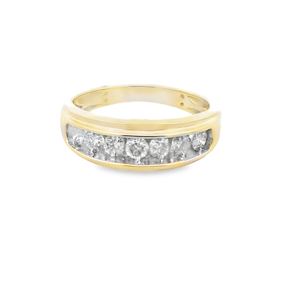 0.75Ctw 10K Two Tone  Men's Diamond Wedding Band Size10 2.6Dwt