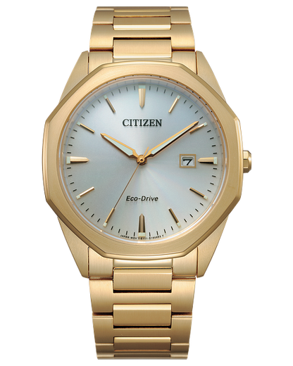 Citizen Corso Mens Eco Drive Watch l (Bm7492-57A )Gold Tone Silver Dial
