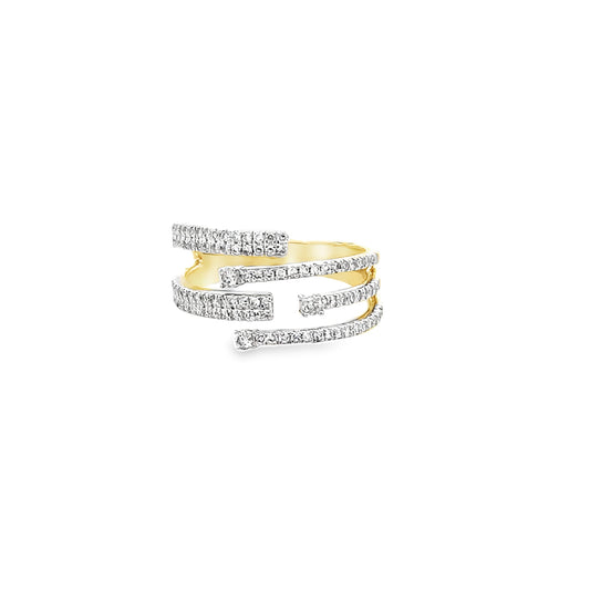 0.50Ctw 14K Yellow  Gold Diamond Fashion Ring Size 7 3.2Dwt