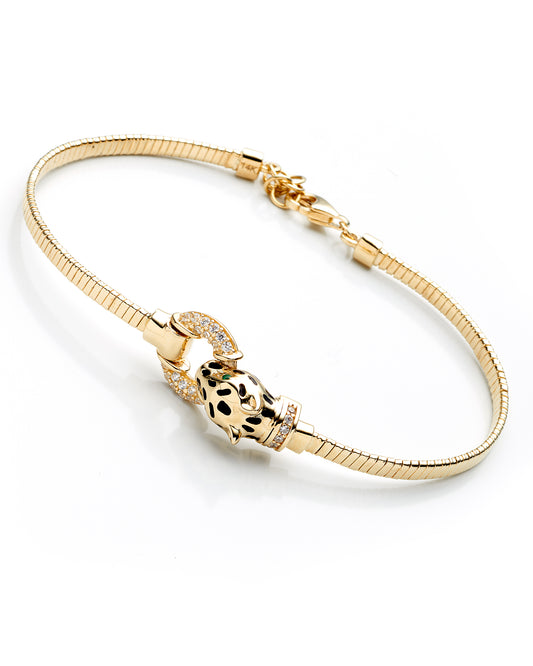 14K Yellow Gold Ladies Panther Bracelet 5.8Dwt