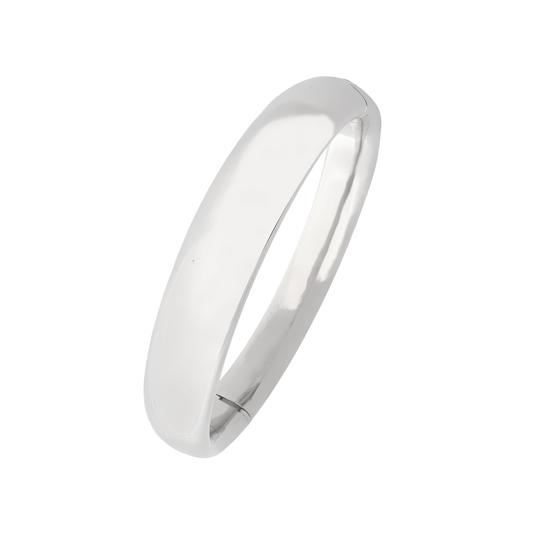 18K White Gold Solid Hinged Bangle 20.8Dwt