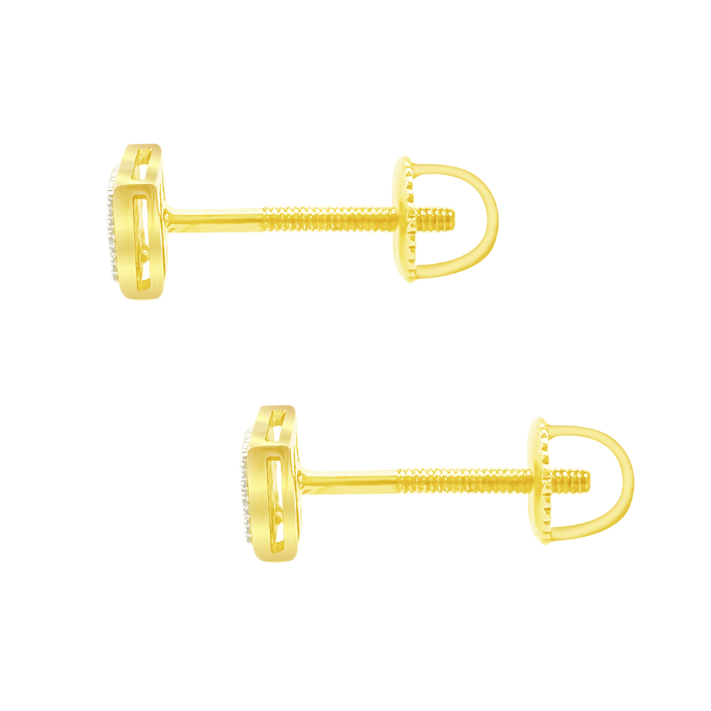 0.05Ctw 10K Yellow Gold Diamond Square Stud Earrings
