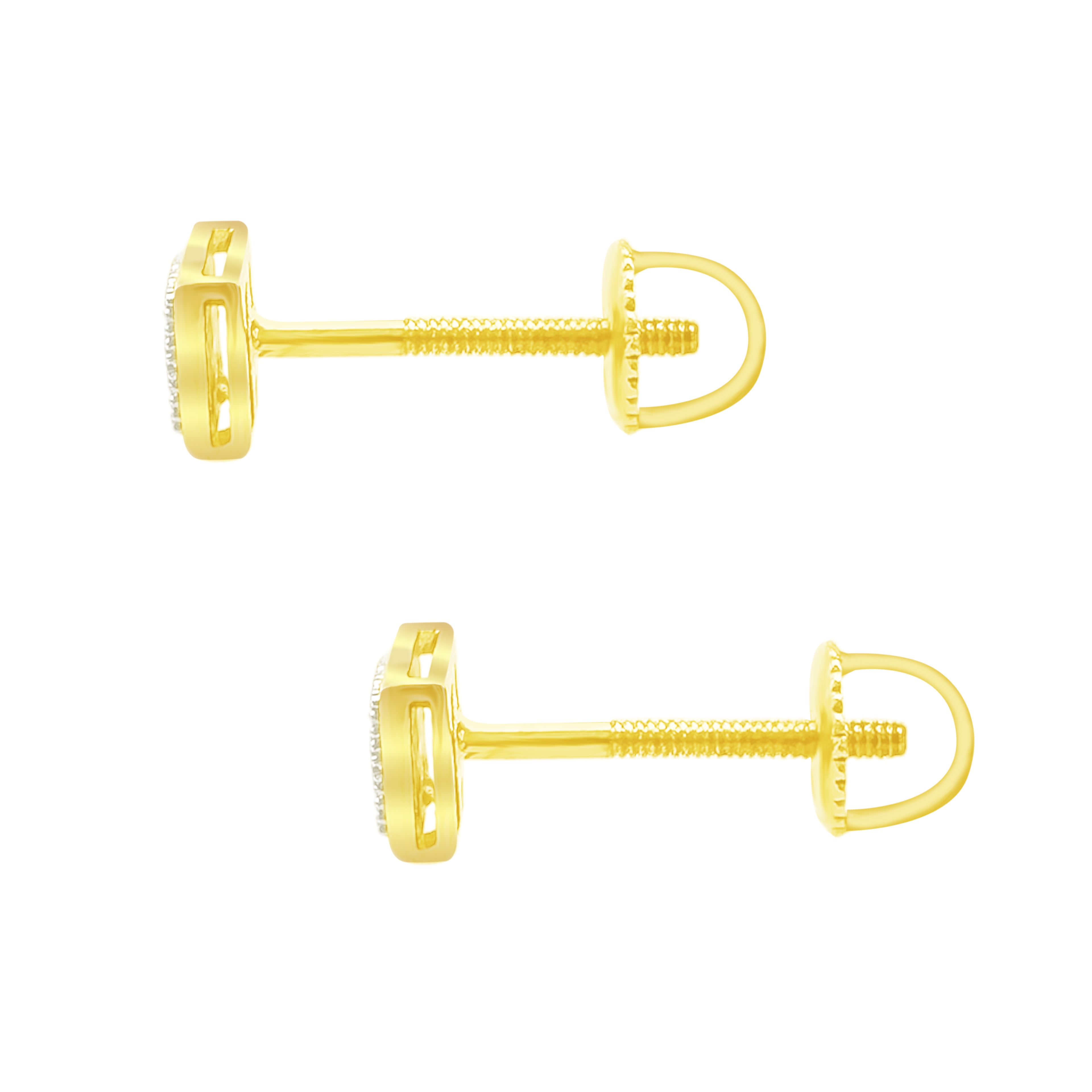 0.05Ctw 10K Yellow Gold Diamond Square Stud Earrings