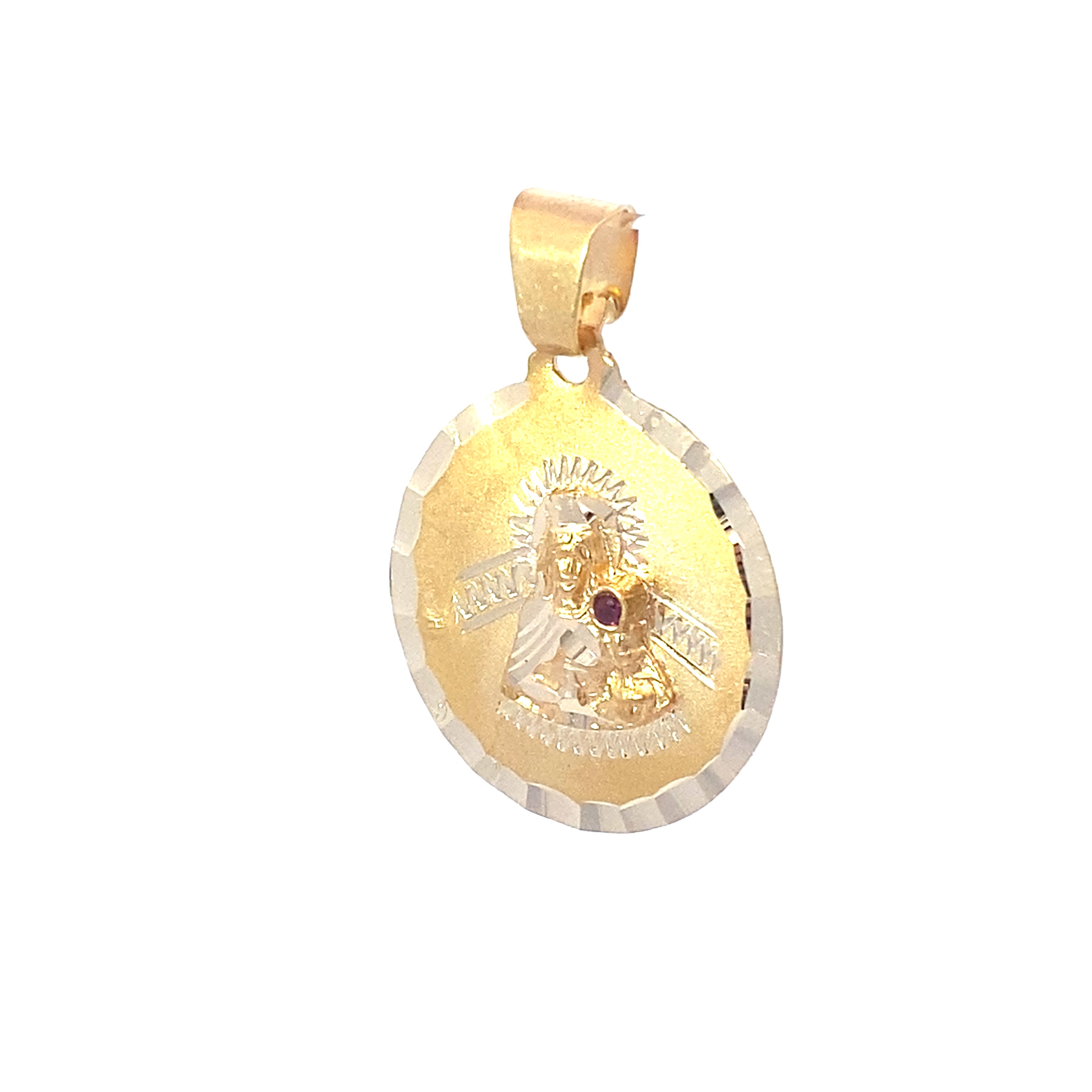 14K Yellow Gold Round Santa Barbara Pendant
