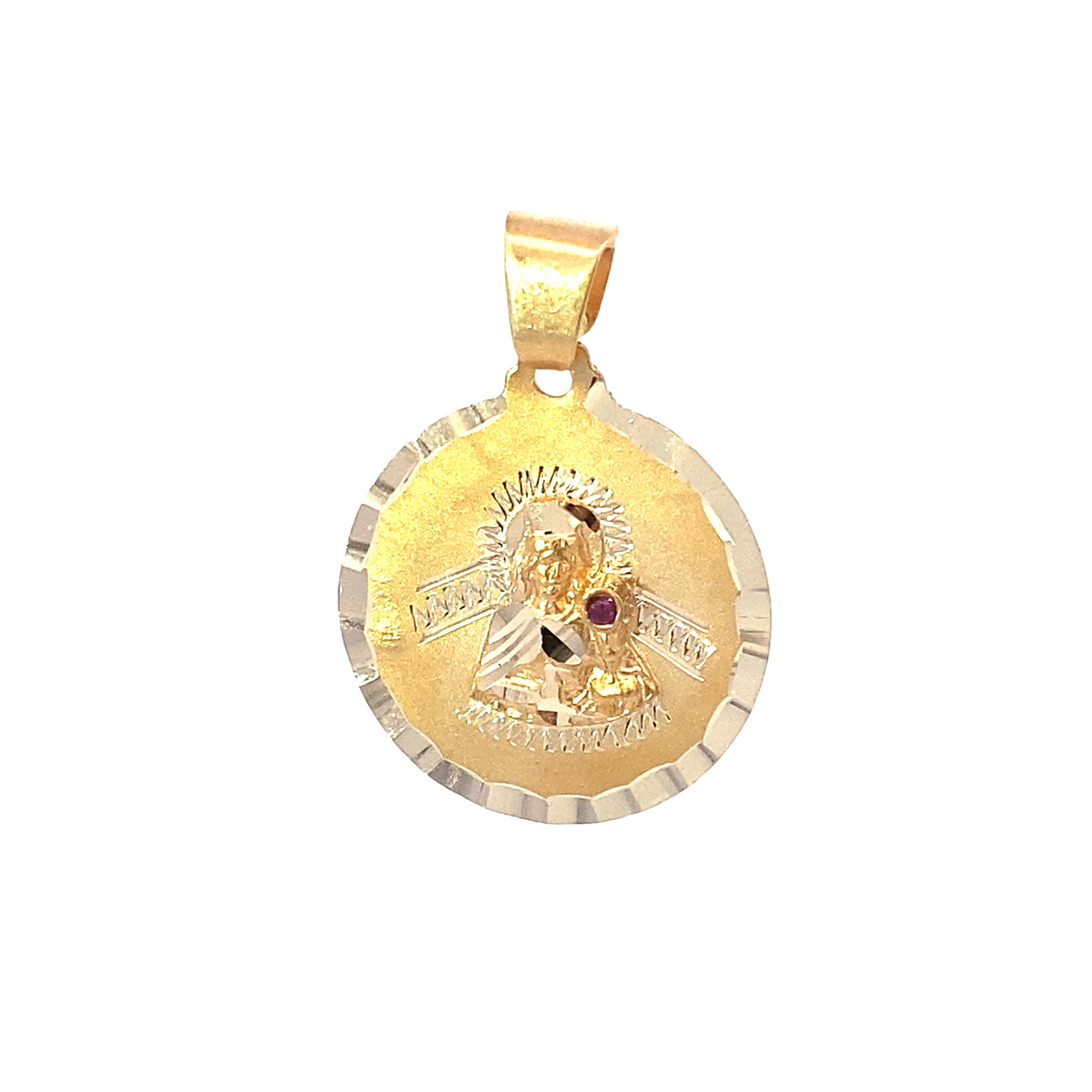 14K Yellow Gold Round Santa Barbara Pendant