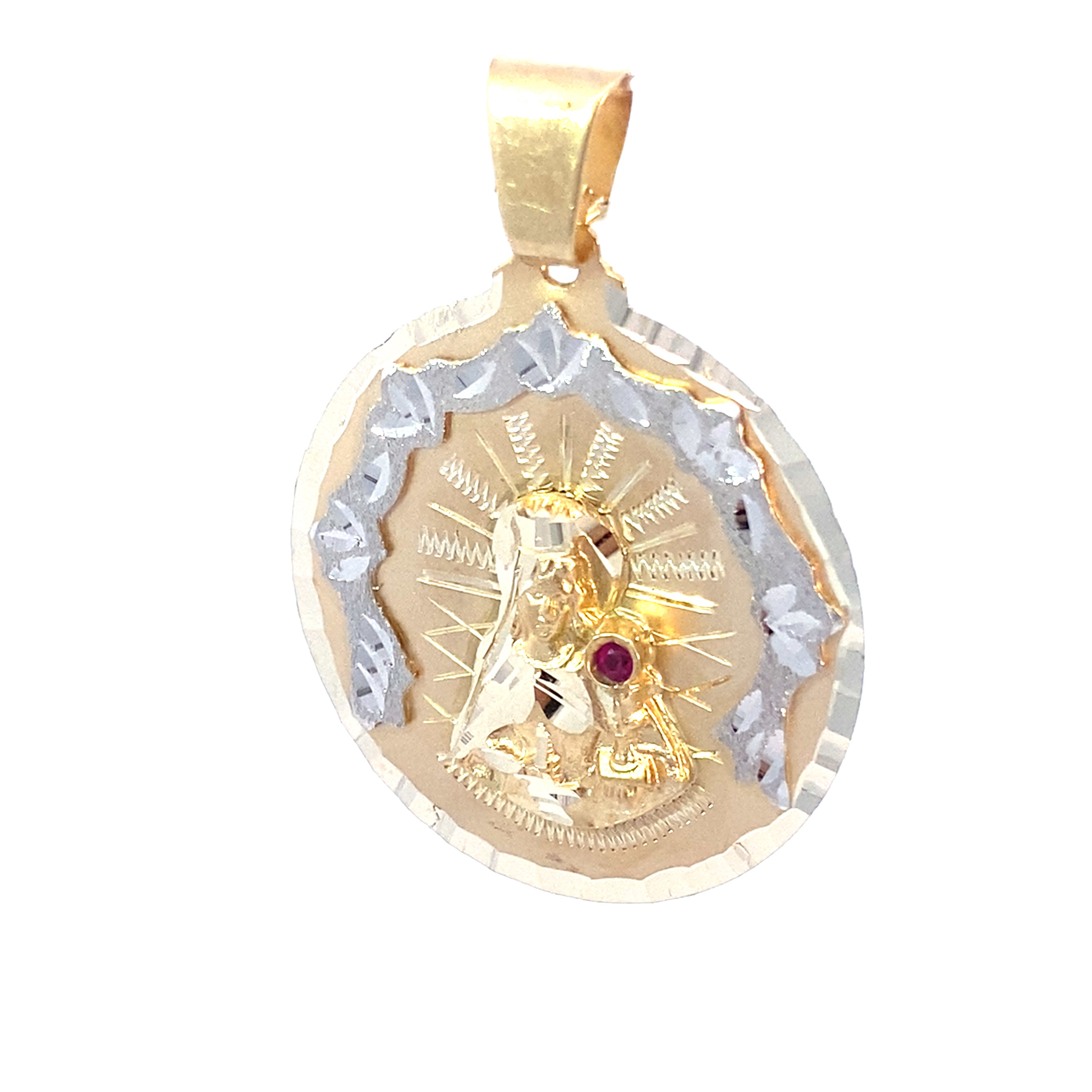 10K Yellow Gold Round Santa Barbara Pendant 4.1Dwt