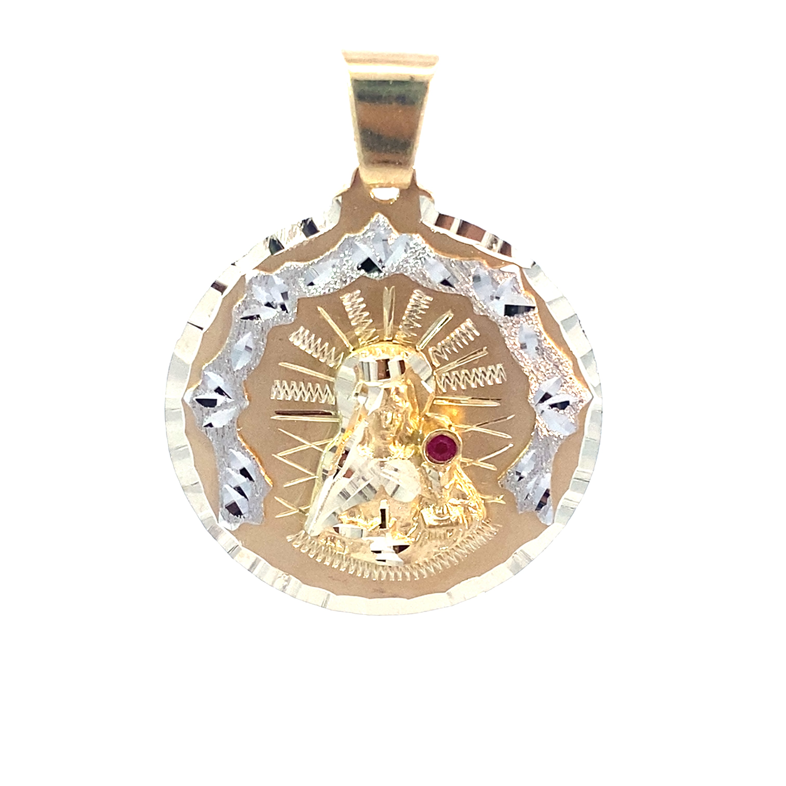 10K Yellow Gold Round Santa Barbara Pendant 4.1Dwt