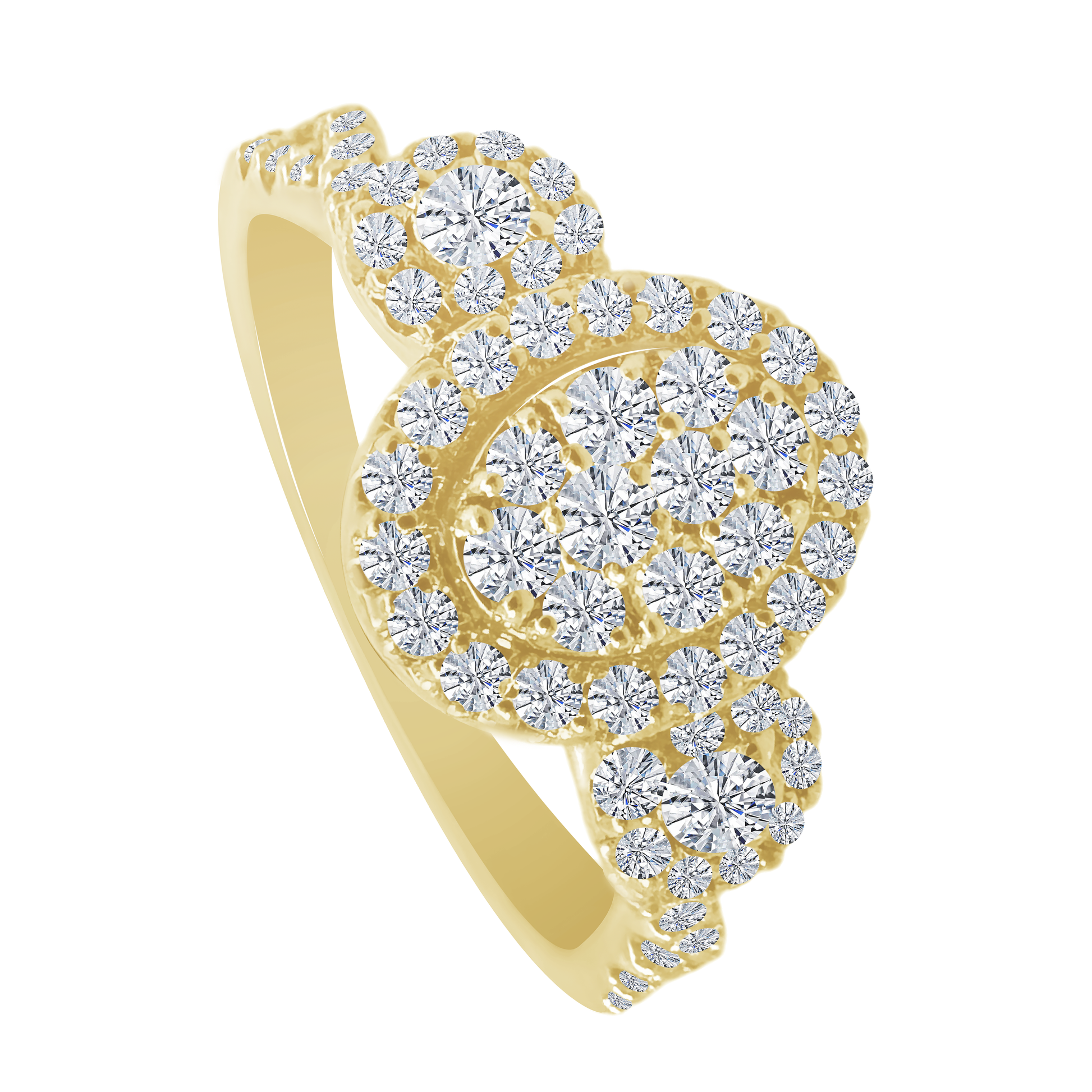 0.55Ctw 14K Yellow Gold Diamond Engagement Ring Size 7 2.3Dwt