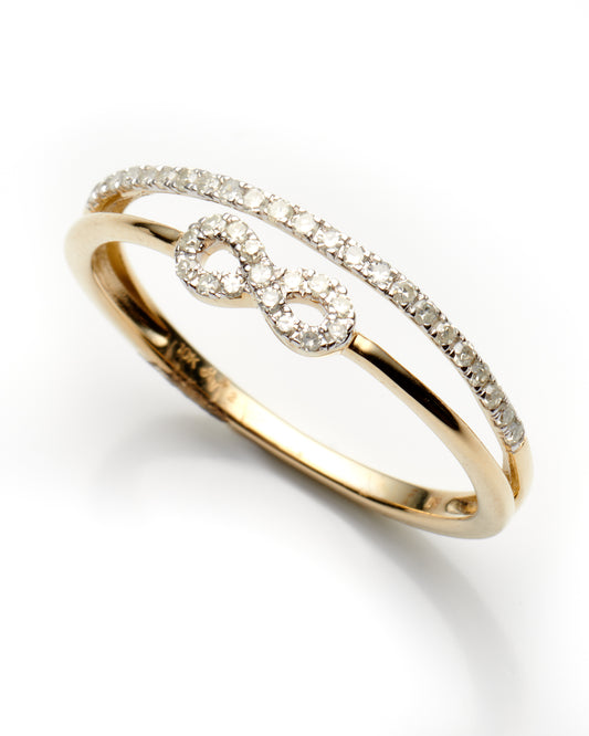 0.15Ctw 10K Yellow Gold Diamond Ring Size 7 0.9Dwt