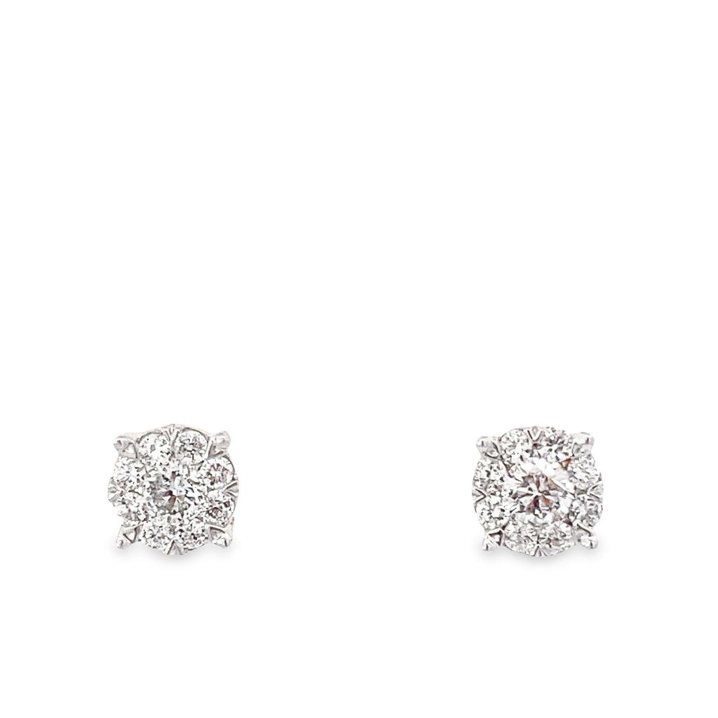 1/2Ctw 14K Yellow Gold Diamond Cluster Stud Earrings