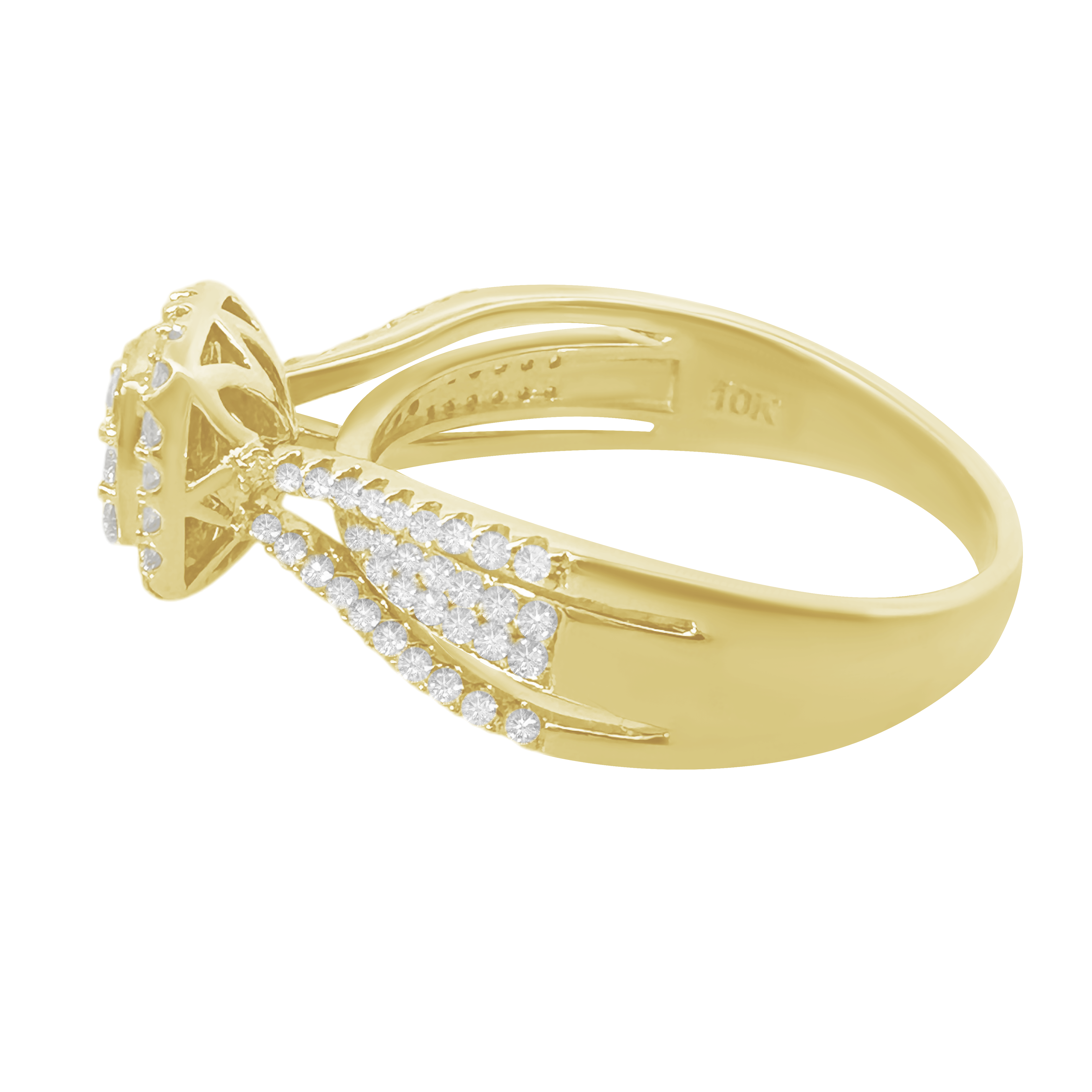 0.50Ctw 10K Yellow Gold Diamond Engagement Ring Size 7 2.3Dwt