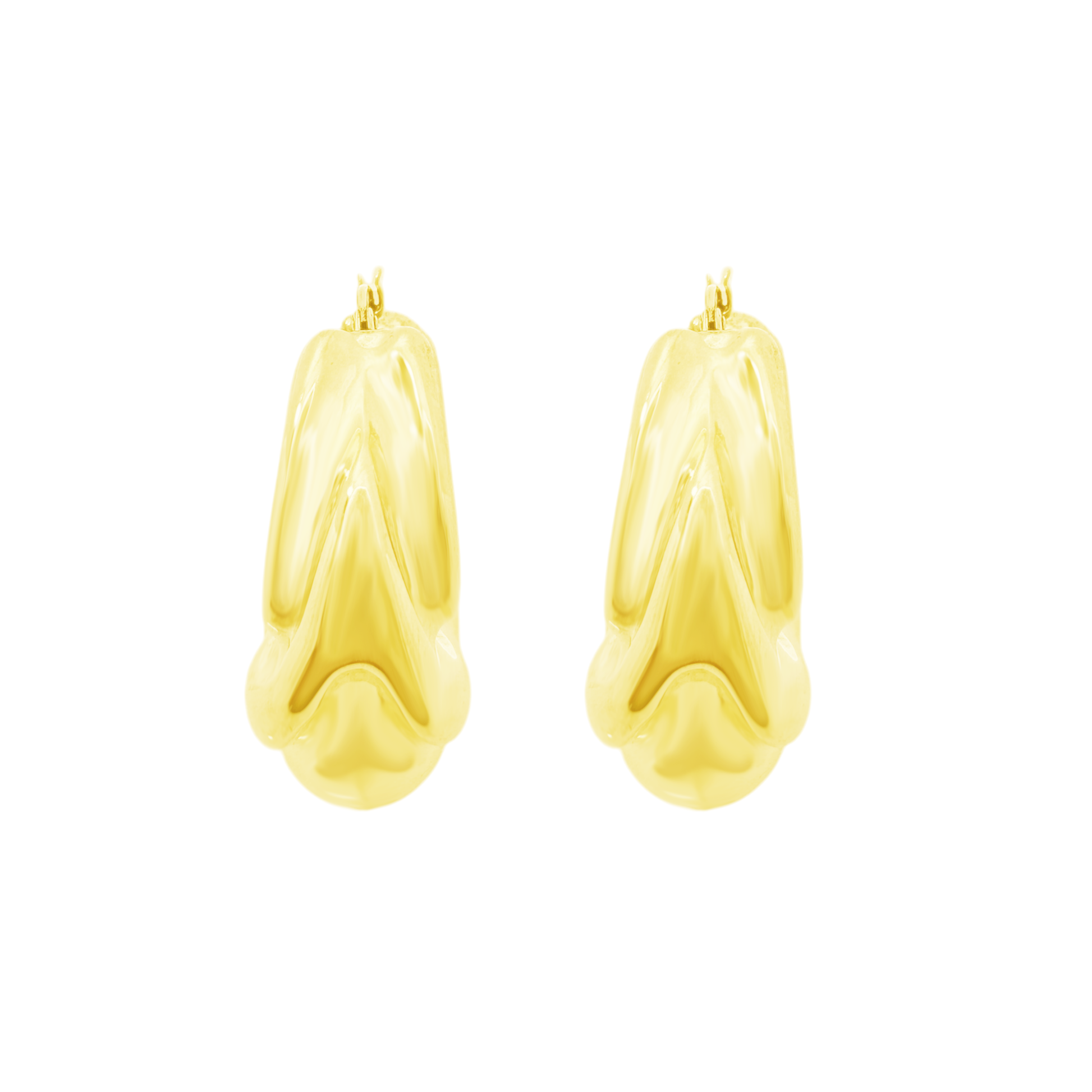 10K Yellow Gold Hollow Hoop Earrings 5.3Dwt