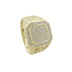 10K Yellow Gold Mens Cz Ring Size 12 3.8Dwt