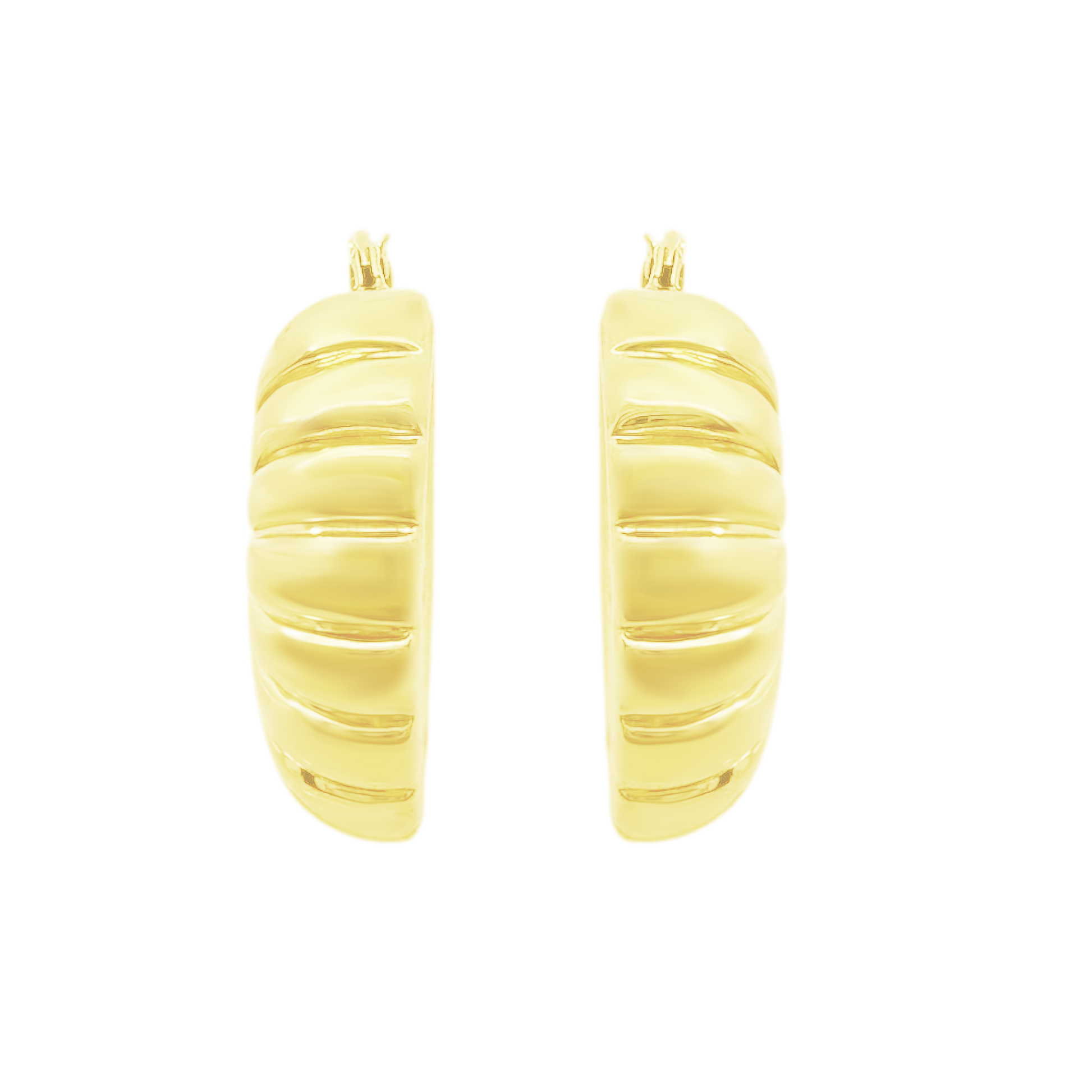 10K Yellow Gold Hollow Hoop Earrings 2.6Dwt