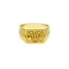 10K Yellow Gold Cz Rolex Style Fashion Ring Mens Size 9.5 3.1Dwt