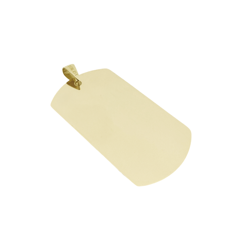 10K Yellow Gold Dog Tag Pendant 3.7Dwt