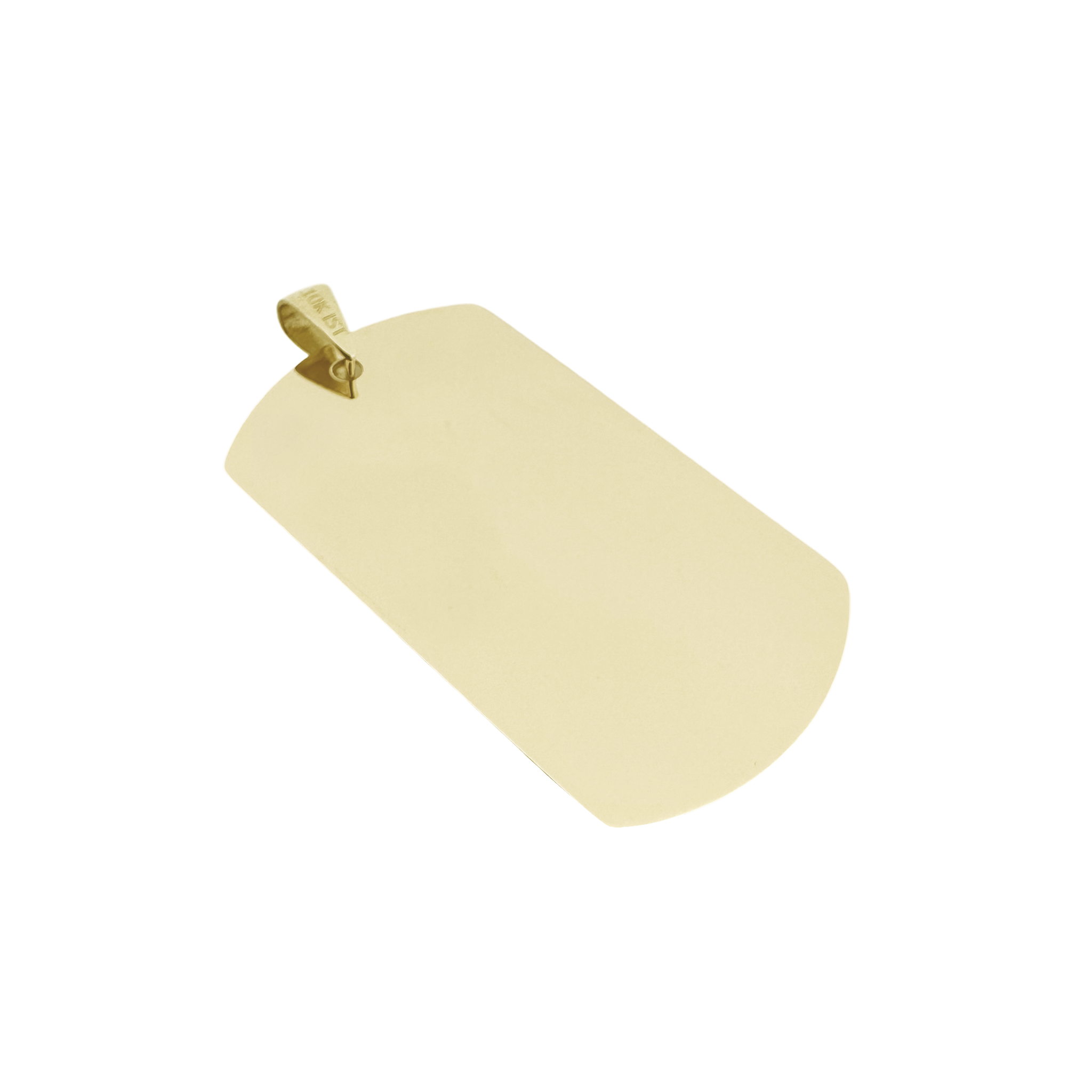 10K Yellow Gold Dog Tag Pendant 3.7Dwt