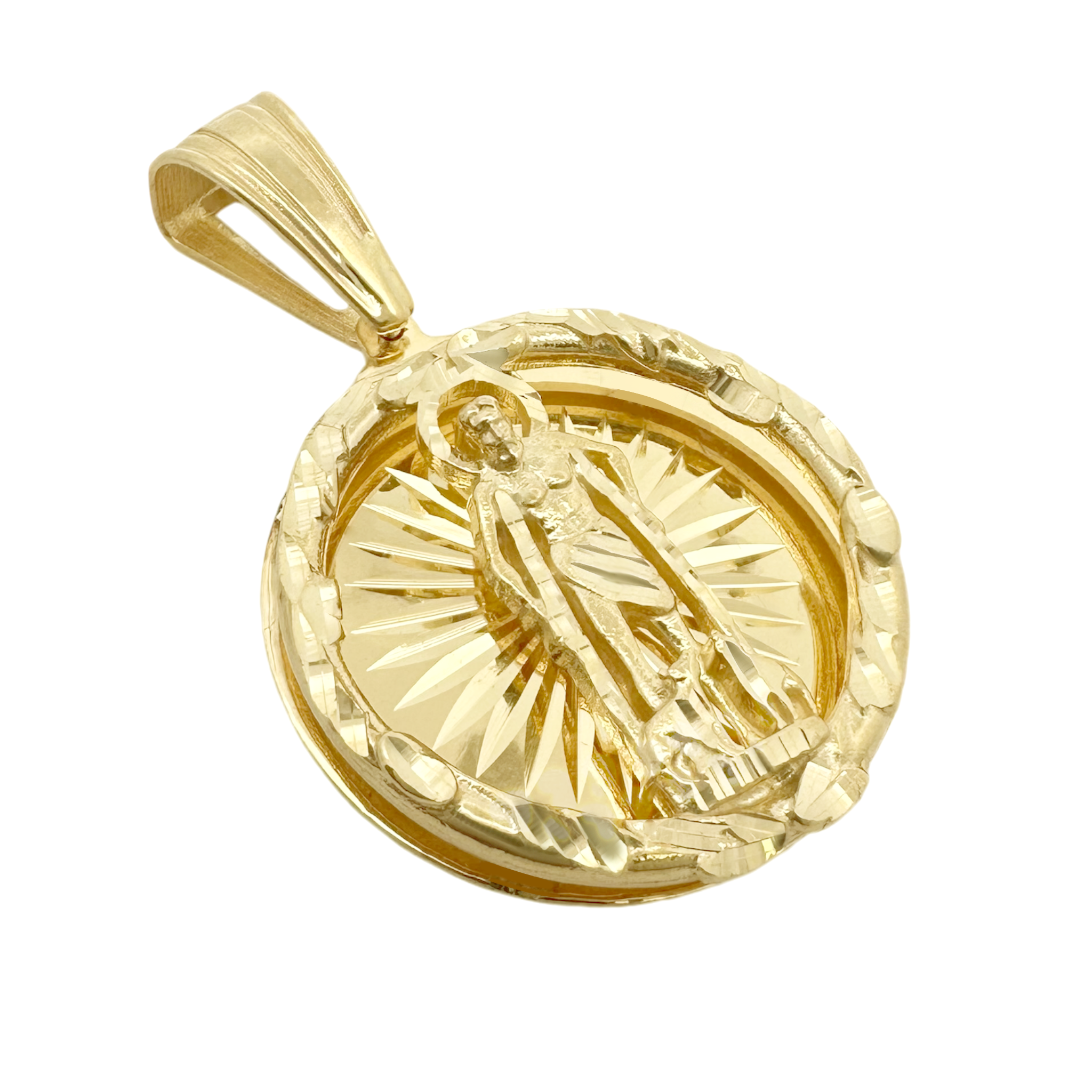10K Yellow Gold 3D San Lazaro Pendant 8.4Dwt