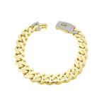 10K Yellow Gold Cz Royal Monaco Link Bracelet 11Mm 8In 9.7Dwt