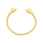 14K Yellow Gold Double Panther Head Bangle 11.6Dwt