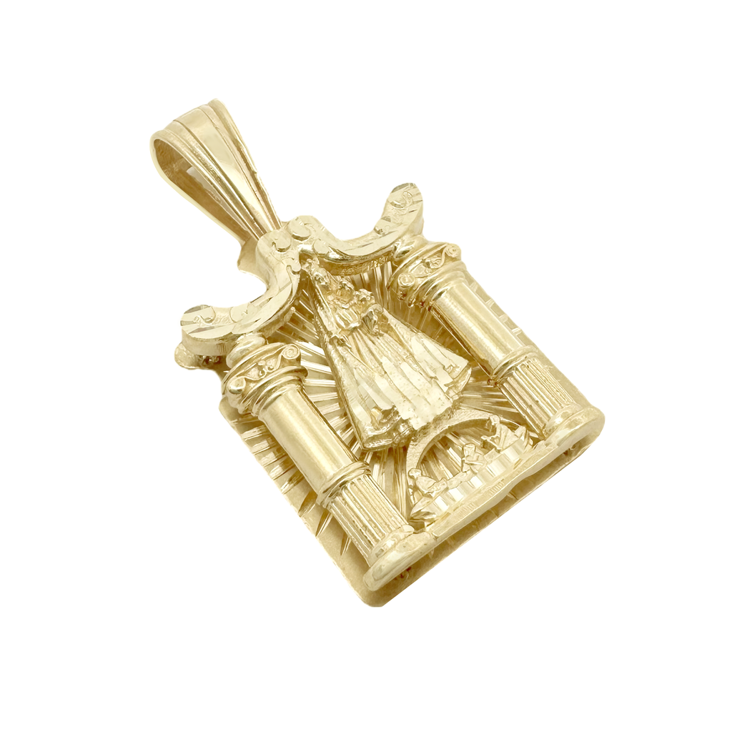 10K Yellow Gold 3D Caridad Del Cobre Pendant 8.9Dwt