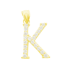 10K Yellow Gold Cubic Zirconia Letter "K" Pendant 0.5Dwt