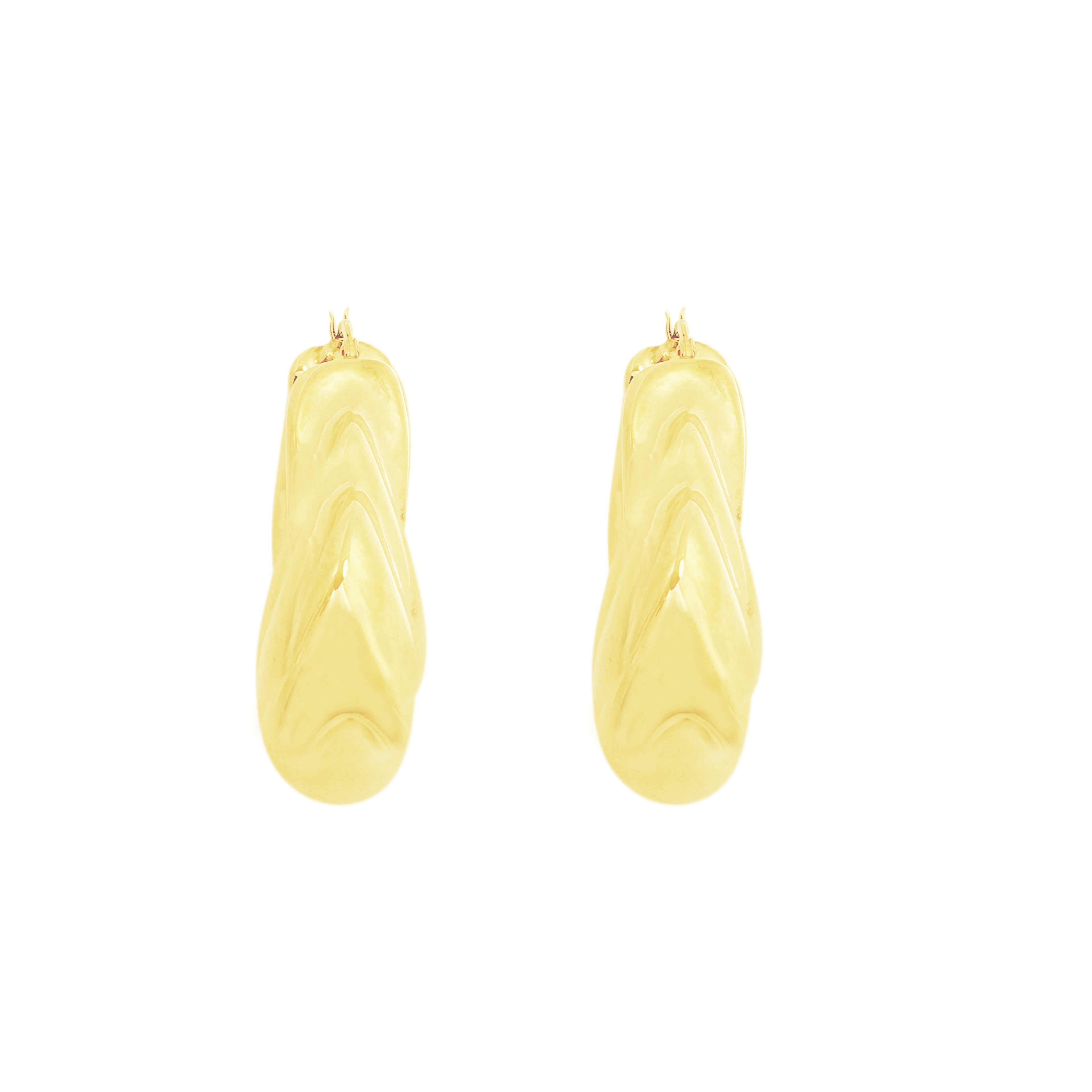 10K Yellow Gold Hollow Hoop Earrings 5.5Dwt