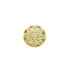 14K Yellow Gold Cz Flower Bead Charms 1.7Dwt