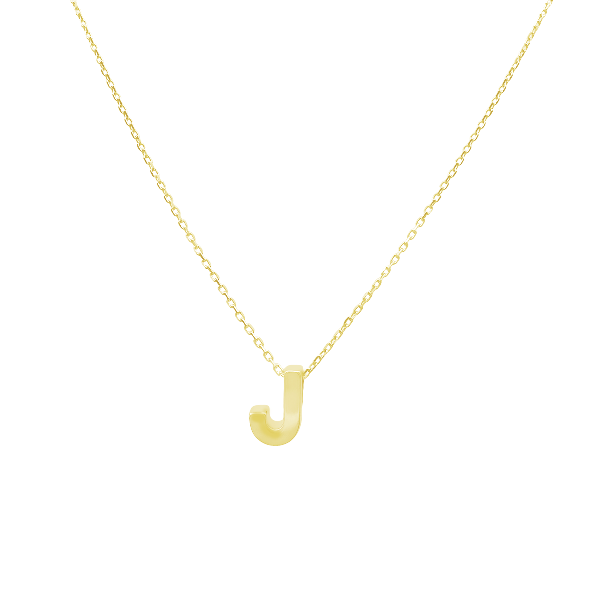 14K Yellow Gold Letter "J" Necklace 0.9Dwt