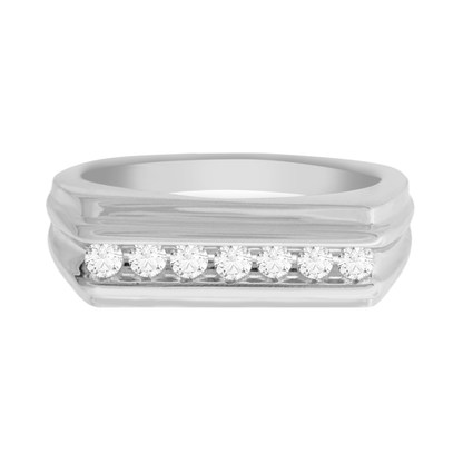 14K White Gold Diamond Wedding Band Ring Size 10 3.9Dwt
