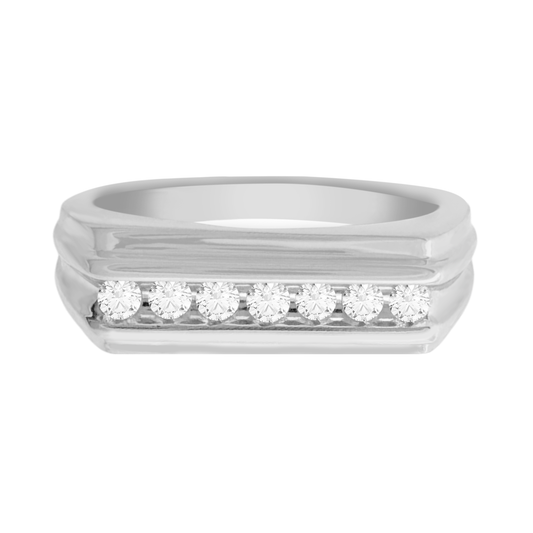 14K White Gold Diamond Wedding Band Ring Size 10 3.9Dwt