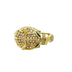 10K Yellow Gold Cz Panther Head Ring Size 7 3.0Dwt