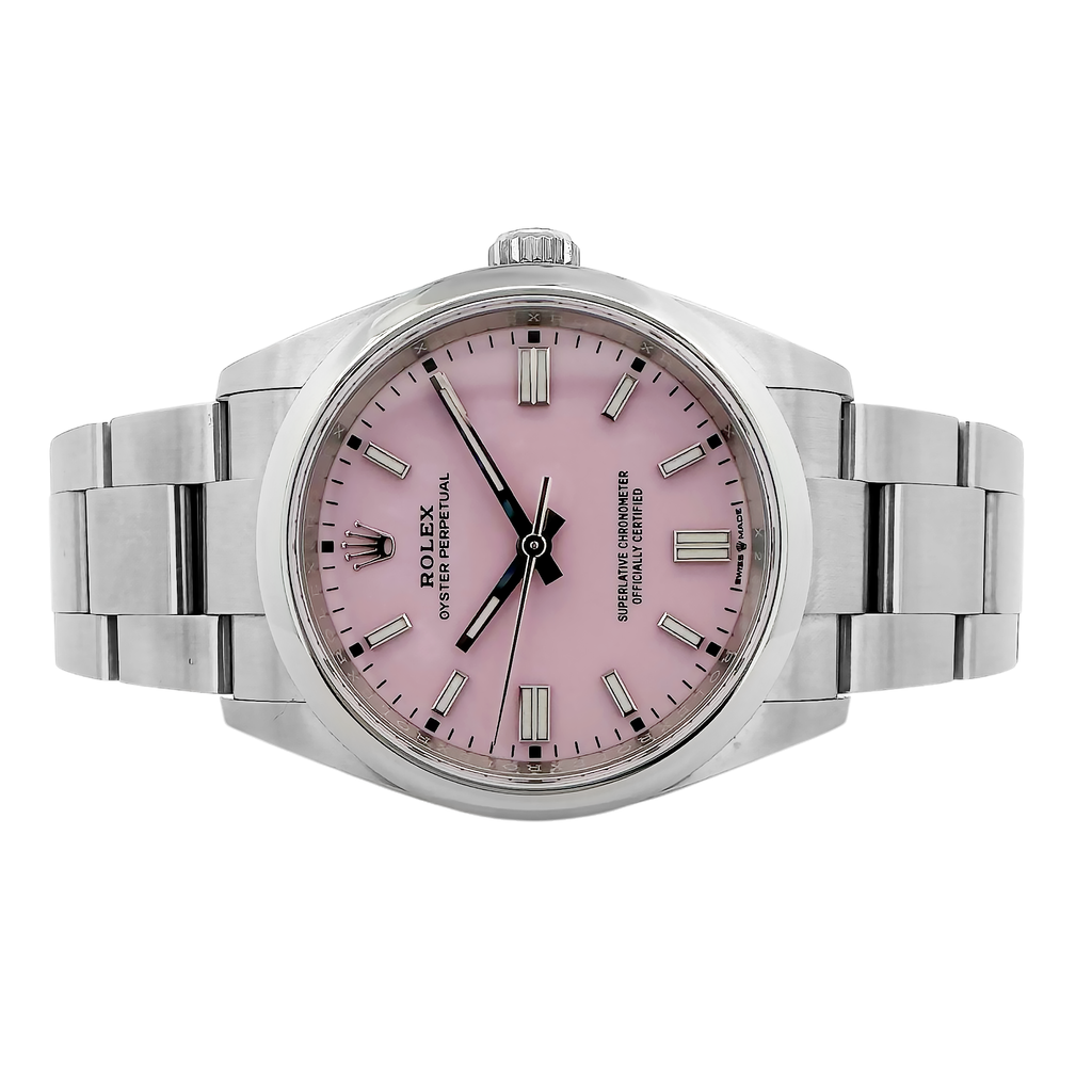 Pre-Owned 2022 Rolex Datejust 41Mm Model: 126300  Pink Dial / Bezel Ss Oyster Links