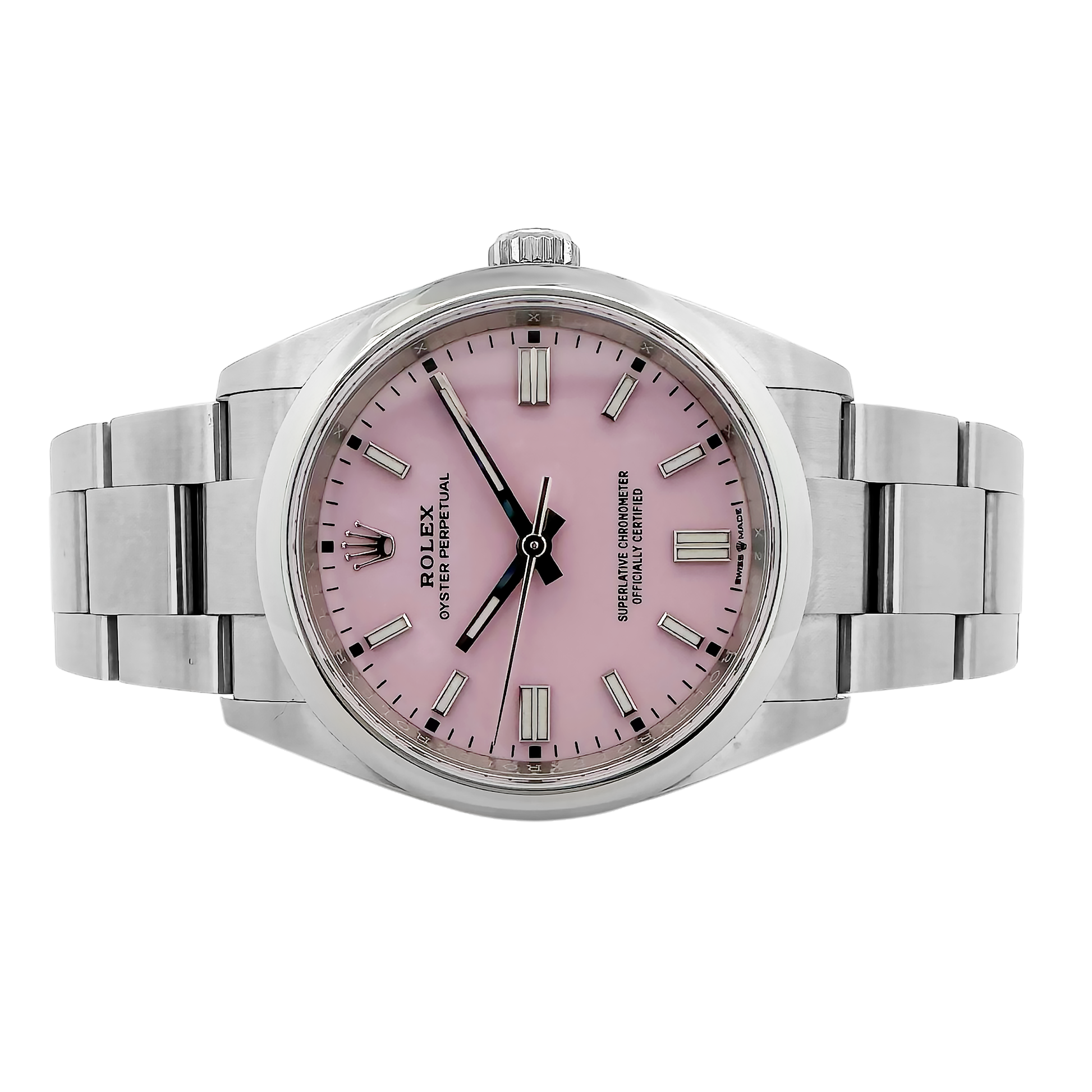 Pre-Owned 2022 Rolex Datejust 41Mm Model: 126300  Pink Dial / Bezel Ss Oyster Links