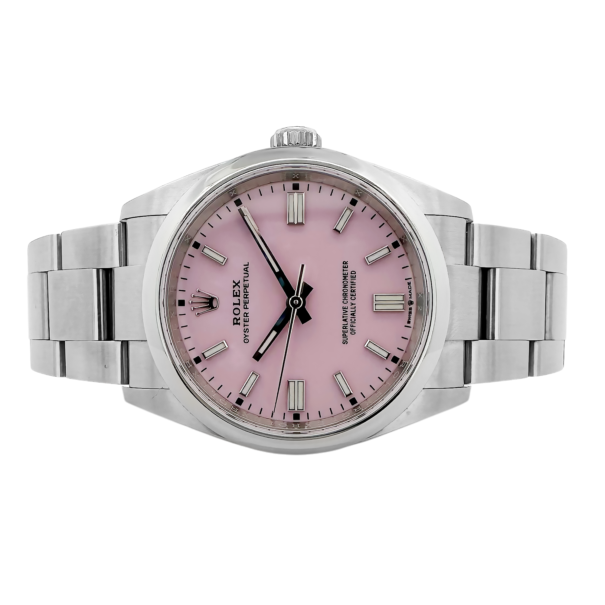 Pre-Owned 2022 Rolex Datejust 41Mm Model: 126300  Pink Dial / Bezel Ss Oyster Links