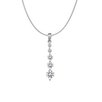 14K White Gold Diamond Pendant Necklace 20In 4.2Dwt