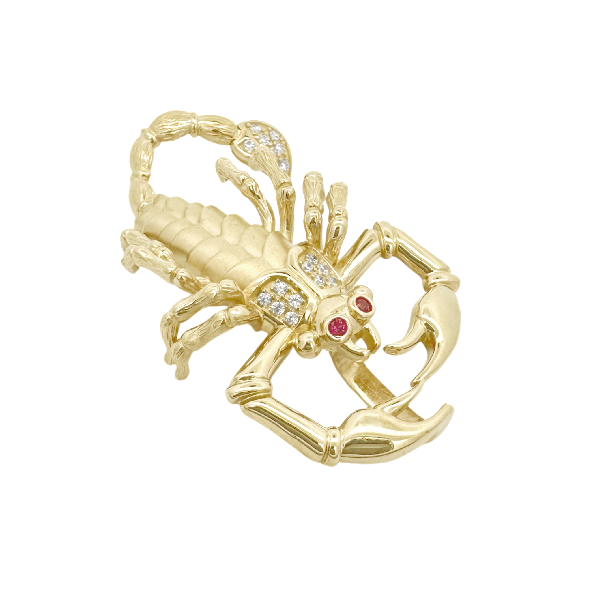 14K Yellow Gold Cz Scorpion Pendant 10.1Dwt