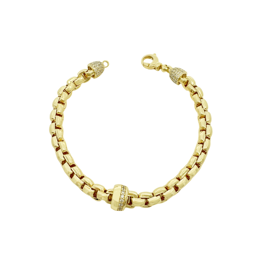 14K Yellow Gold Ladies Fancy Link Bracelet 8In 8.5Dwt