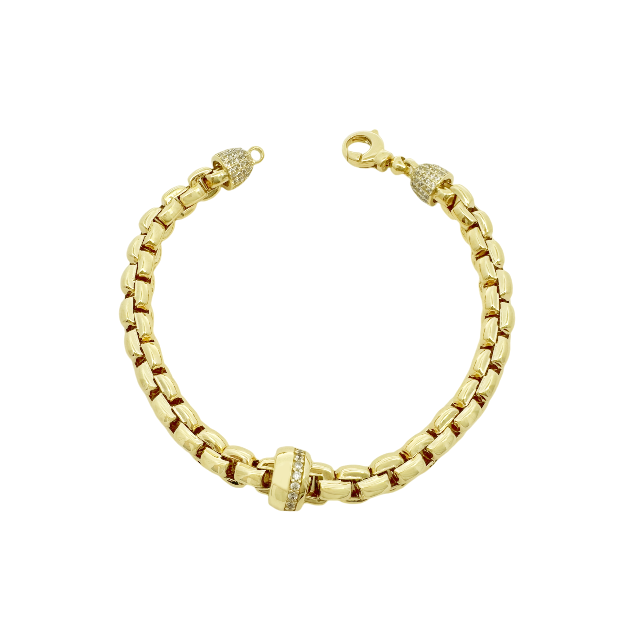 14K Yellow Gold Ladies Fancy Link Bracelet 8In 8.5Dwt