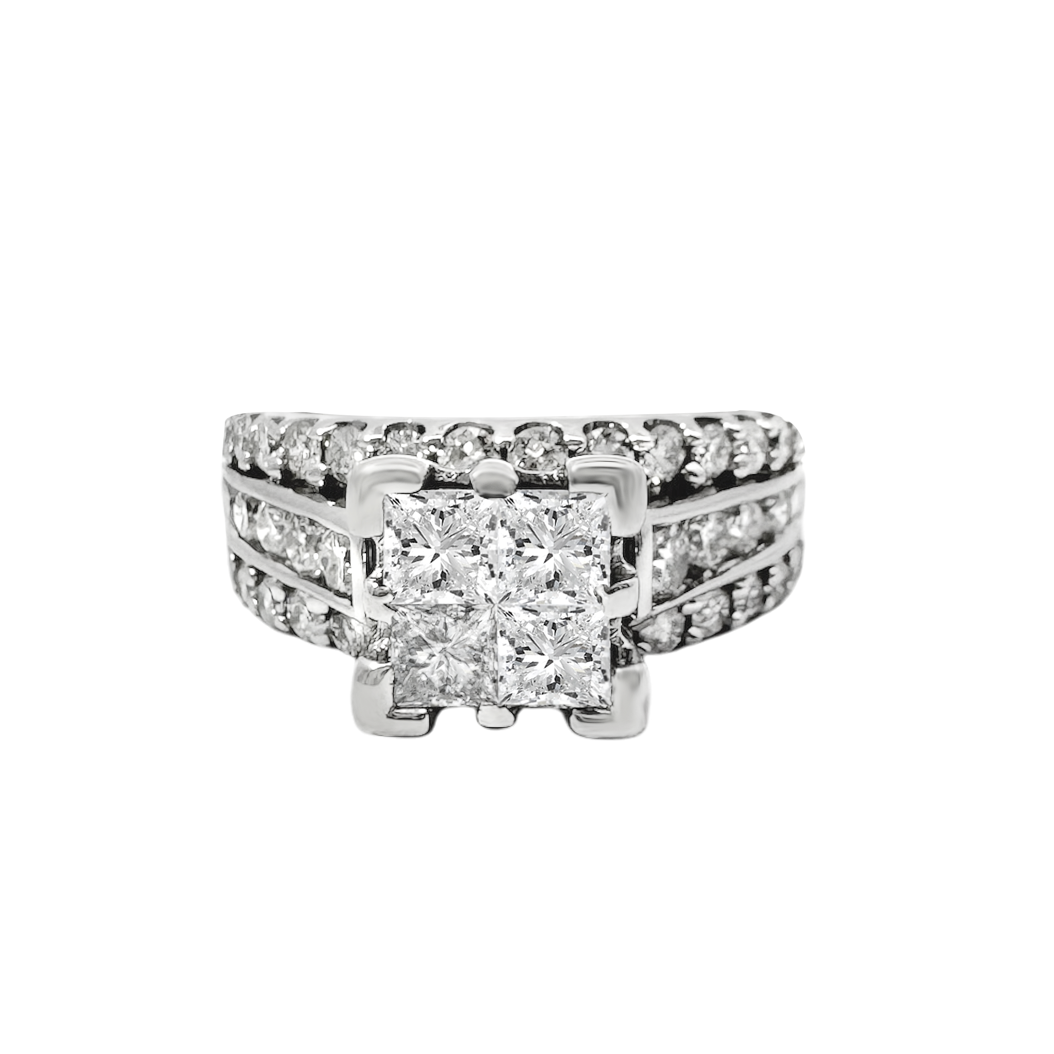 10K White Gold Diamond Engagement Ring Size 6 4.5Dwt