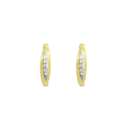 10K Yellow Gold Diamond Hoop Earrings 3.0Dwt