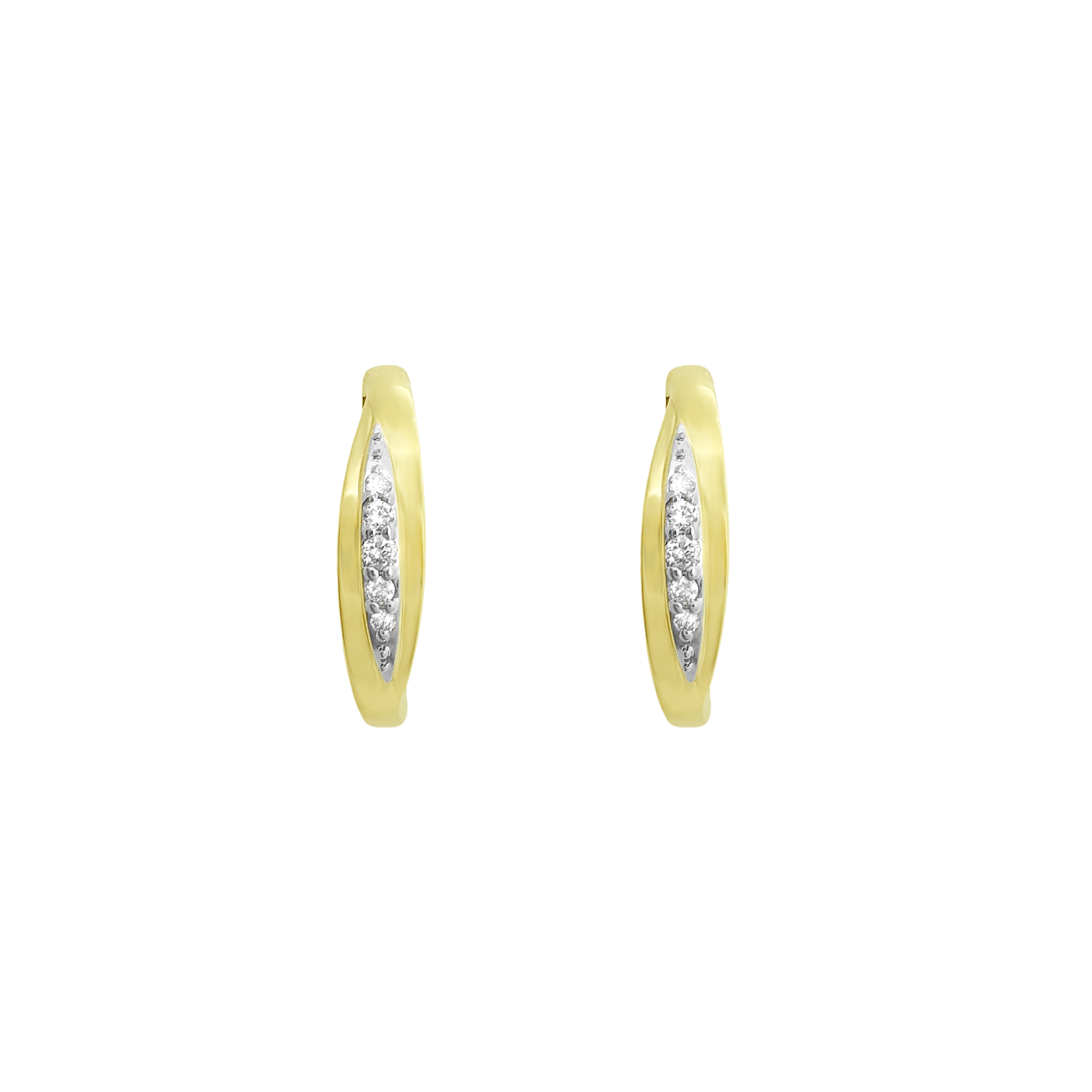10K Yellow Gold Diamond Hoop Earrings 3.0Dwt