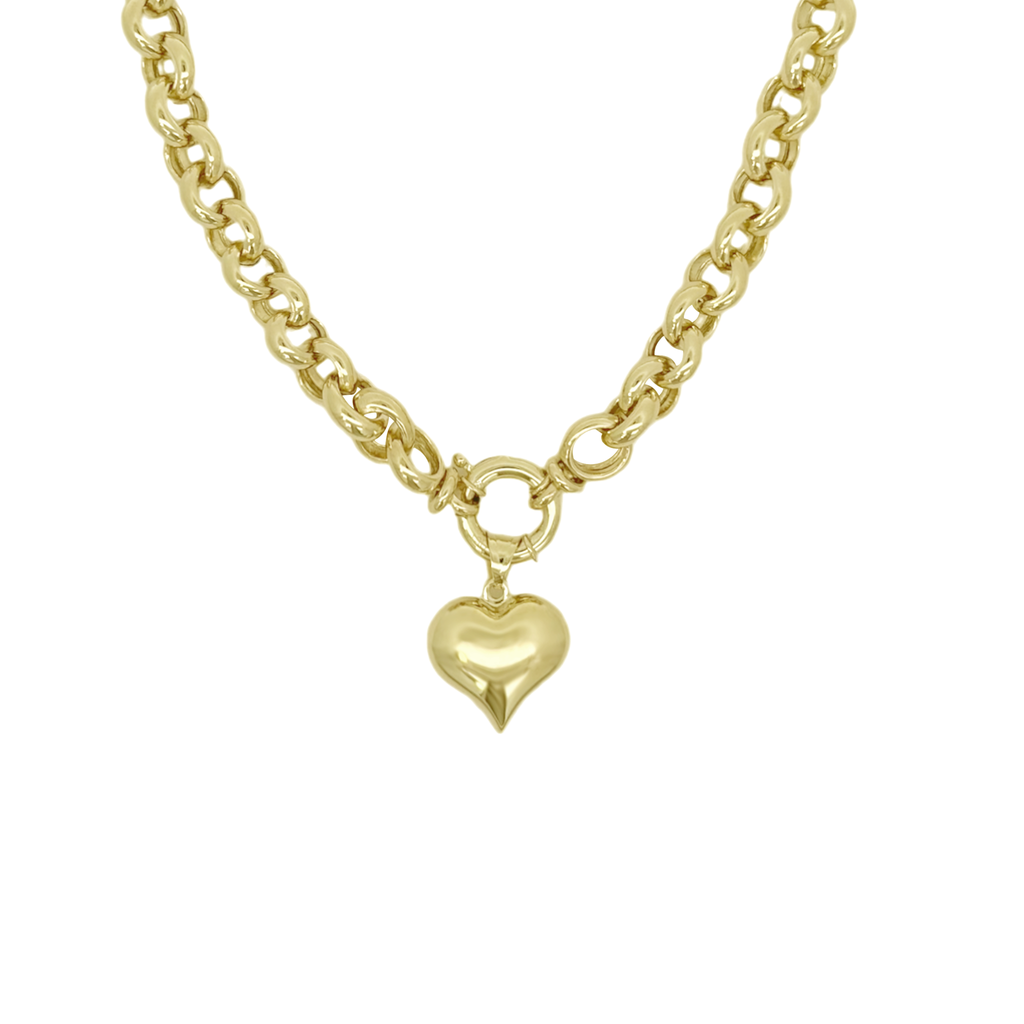 10K Yellow Gold Rolo Link Necklace 8.5Mm 18In 13.6Dwt